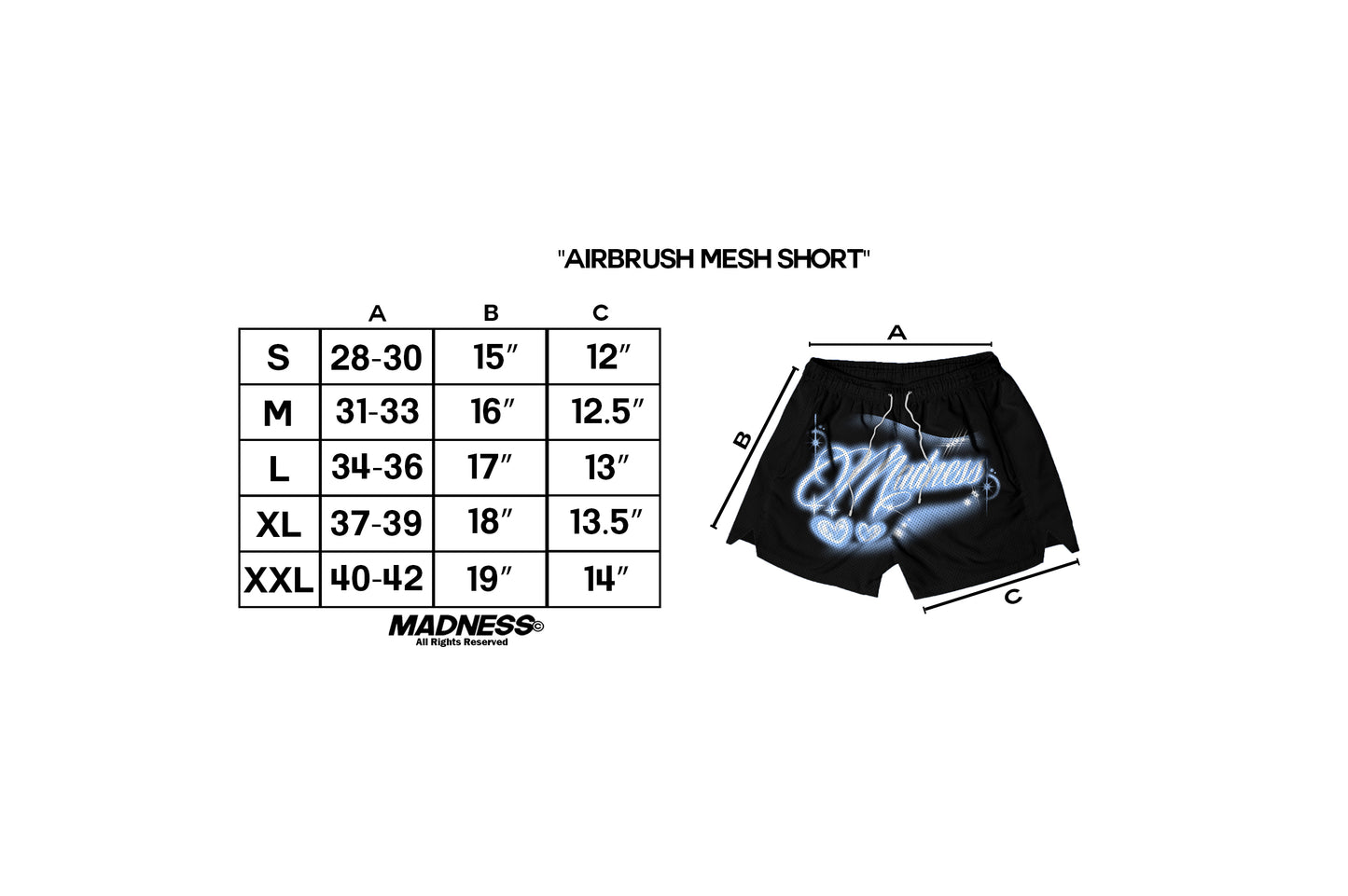 AIRBRUSH MESH SHORT - BLACK